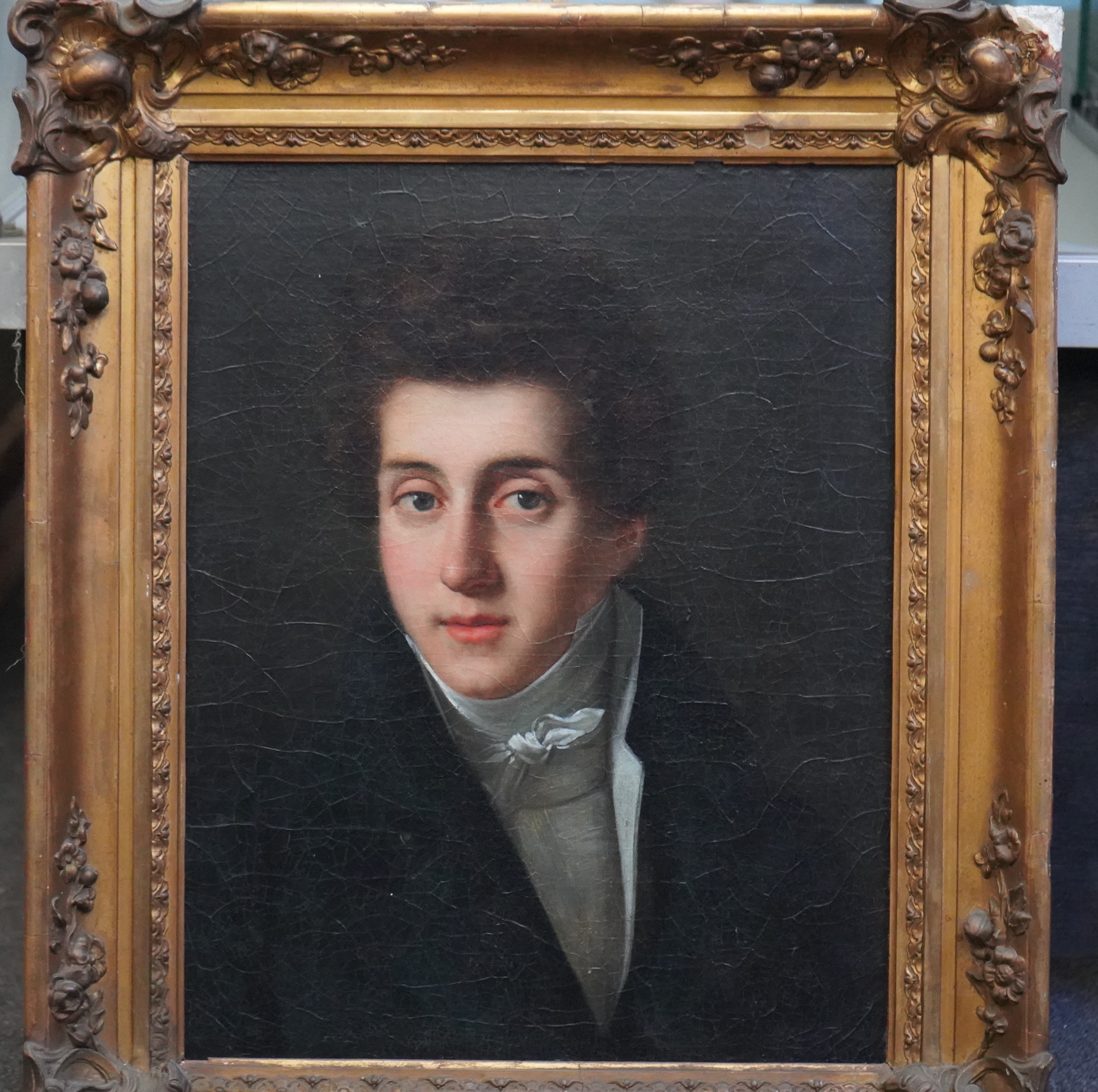 19th century French School , Portrait of Henry Brindeau, Directeur du Journal du Havre (1797-1861), oil on canvas, 40 x 31cm